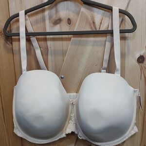 Auden‎ Lightly Lined Convertible Bra Beige Sz 46G Strapless Comfort Full Cover